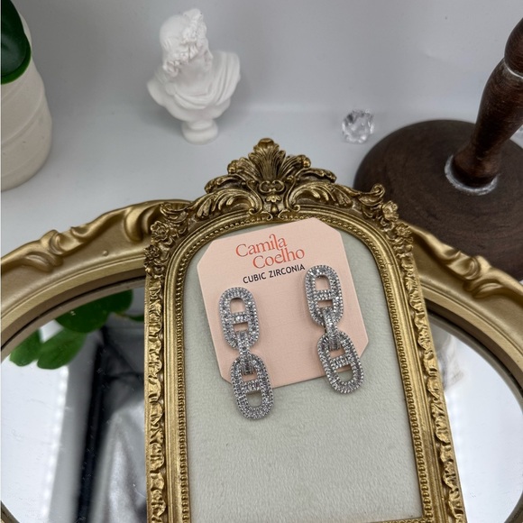 Camila Coelho Cubic Zirconia Chain-Link Earrings - Picture 7 of 9